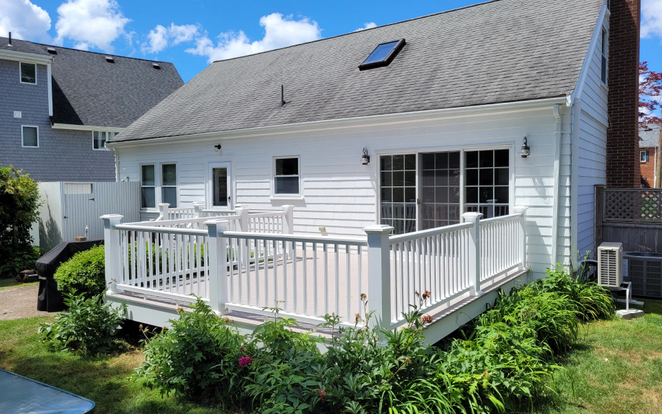 white house with landscape outside
